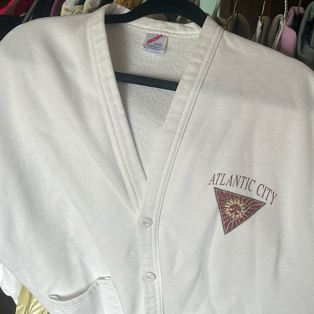 Vintage Jerzees OS Atlantic City cardigan